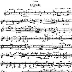 小提琴谱 | LEGENDE Op.17 传奇 维尼亚夫斯基 WIENIAWSKI