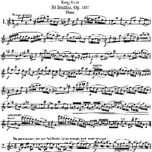 长笛曲谱 | 卡 伊勒特30首长笛练习曲Op.107 NO.1 NO.3 Karg Elert 卡 伊勒特