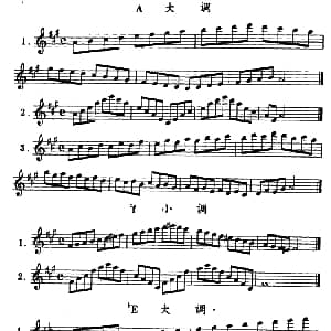 萨克斯谱 | A大调 升f小调 降E大调 c小调及3首练习曲