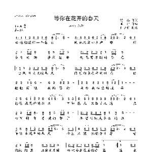 等你在花开的春天_歌曲简谱_词曲:婧琪 亚郎