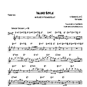 萨克斯谱 | Island Stlye 次中音萨克斯