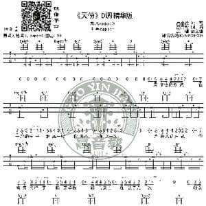 天份 吉他谱D调精华版 薛之谦 高音教编配_歌谱投稿