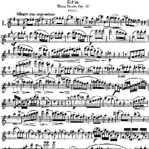 长笛曲谱 | 库劳长笛二重奏练习曲Op.10 Flute 1 No.1 Kuhlau 库劳