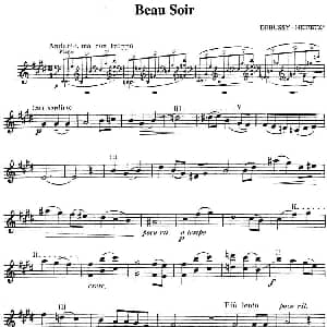 小提琴谱 | Beau Soir 美丽的夜晚 Debussy 德彪西