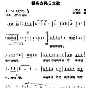 报务女民兵之歌_民歌简谱_词曲:王文森 张铜柱