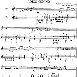 小提琴谱 | ADIOS NONINO 再见诺妮 小提琴 吉他二重奏 皮亚佐拉