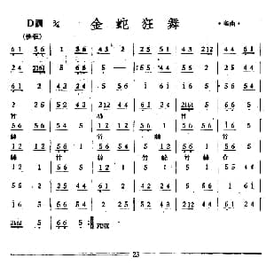 金蛇狂舞 丝竹乐谱