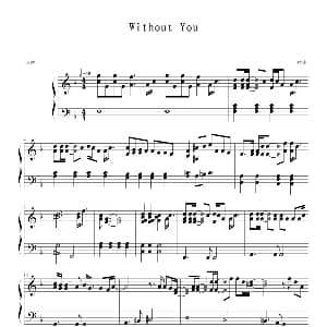 Without you 钢琴谱 Mariah Carey