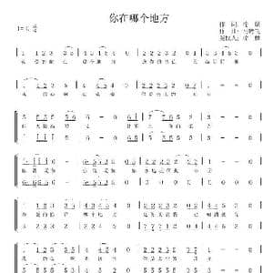 你在哪个地方_歌谱投稿_词曲:喻麟 马腾飞