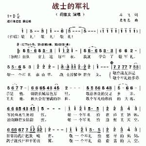 战士的军礼_歌曲简谱_词曲:石飞 史有志