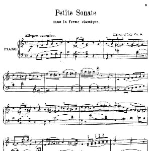 Petite Sonate Dans La Forme Classique Op.9 钢琴谱 樊尚 丹第