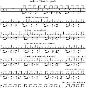 Numb Linkin Park 爵士鼓谱
