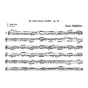 小提琴谱 | 40首小提琴初级技巧练习曲之五 弗朗茨 沃尔法特