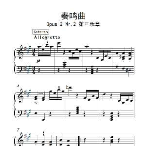 奏鸣曲 Opus 2 Nr.2 第三乐章 钢琴谱 贝多芬
