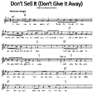蓝调音乐:Don't Sell It_外国歌谱