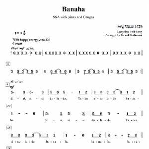 Banaha合唱谱_歌曲简谱