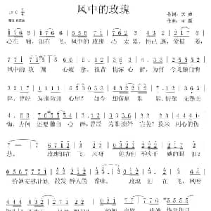 风中的玫瑰_通俗唱法乐谱_词曲:天妮 王磊