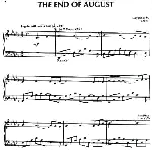 The End of August 钢琴谱 美 雅尼 Yanni