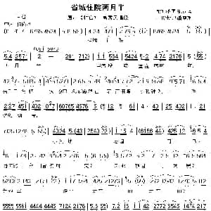 眉户 省城住院两月半 村官 高秀民唱段 潘国良 王俊朝 记谱制谱