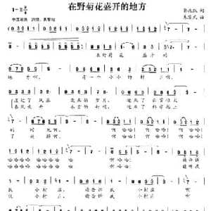 在野菊花盛开的地方_民歌简谱_词曲:郭兆甄 朱黎光