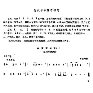 笛子谱 | 笛子急吹与中高音练习