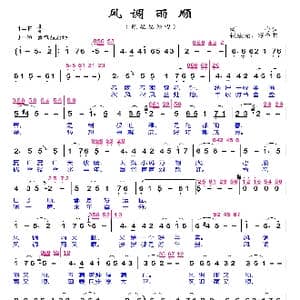 风调雨顺_歌曲简谱_词曲:颂今 钱建隆 颂今