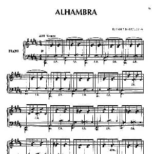 安达卢希亚组曲 Alhambra 钢琴谱 恩纳斯托 莱库纳