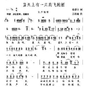 蓝天上有一只高飞的雁_民歌简谱_词曲:徐恩志 王相通
