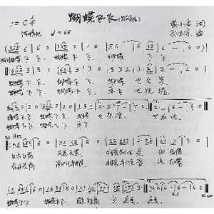 蝴蝶飞飞_歌曲简谱_词曲:黄小名 孙卫东
