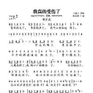 我真的受伤了_歌曲简谱_词曲:王菀之 王菀之