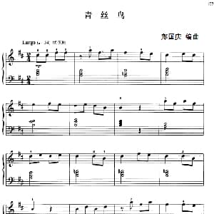 110首中国民歌钢琴小曲集 青丝鸟 钢琴谱 郏国庆编曲