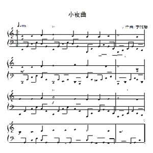 小夜曲_歌曲简谱_词曲: 李瑞琴