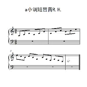 第一级 a小调短琶音R.H. 钢琴谱
