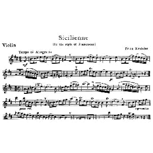 小提琴谱 | Sicilienne 西西里安舞曲 克莱斯勒