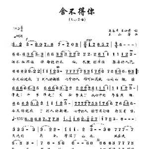 舍不得你_歌曲简谱_词曲:尚奋斗 王小荣 王小荣