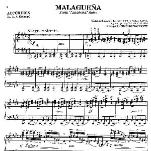 手风琴谱 | Malaguena 马拉加舞曲 马格南特 改编