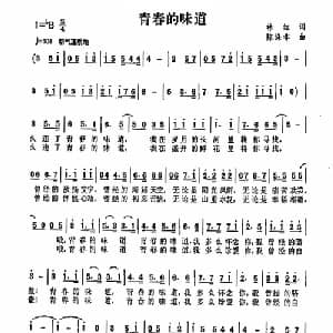 青春的味道_通俗唱法乐谱_词曲:林红 陈涤非
