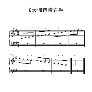 第一级 2.G大调音阶右手 钢琴谱