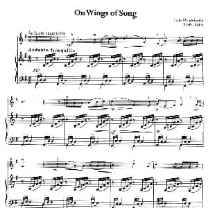 小提琴谱 | On Wings of Song 小提琴 钢琴