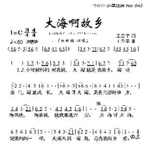 大海啊故乡_歌曲简谱_词曲:王立平 王立平