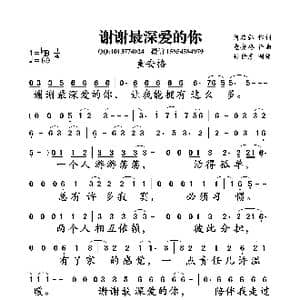谢谢最深爱的你_歌曲简谱_词曲:何启弘 童安格