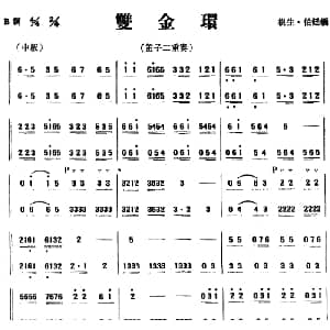 笛子谱 | 双金环 笛子二重奏 根生 伯廷编