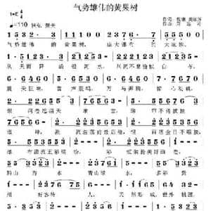 气势雄伟的黄果树_民歌简谱_词曲:倪康 龚远芳 郑连叶