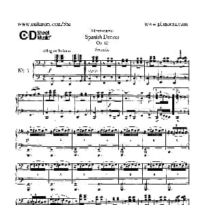Spanish Dances Op.12 钢琴谱 莫里兹 莫什科夫斯基