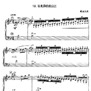 手风琴谱 | 在北京的金山上 藏族民歌