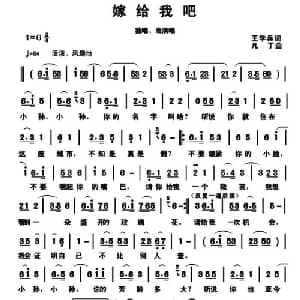 嫁给我吧_通俗唱法乐谱_词曲:王学兵 凡丁