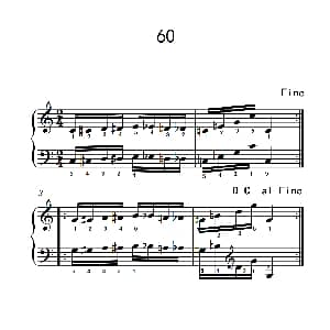 手指伸张及收缩的练习 60 钢琴谱