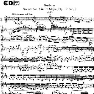 小提琴谱 | Violin Sonata No.3 in Eb Major Op.12 No.3
