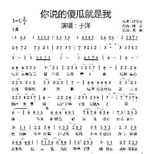 你说的傻瓜就是我_歌曲简谱_词曲:师立宅 陈浩