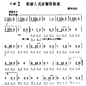 口琴谱 | 朝鲜人民游击队战歌 郑律成